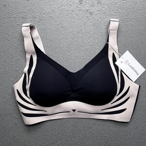 LushFitting Women Wireless Bra Nylon Elastane 3XL Graphic Laser Cut Modern
